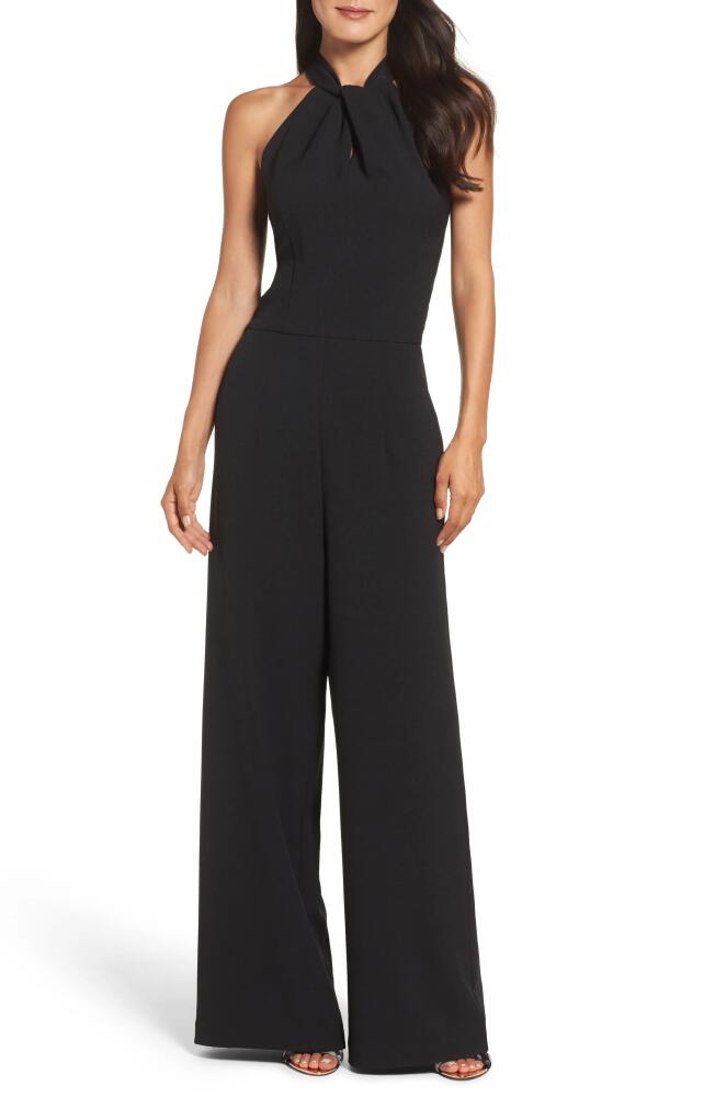 Julia Jordan Halter Neck Wide Leg Jumpsuit in Black Cover