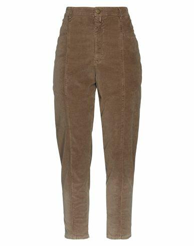 High Woman Pants Camel Cotton, Modal, Elastane Cover