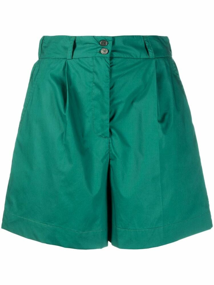 Woolrich pleat-detail high-waisted shorts - Green Cover