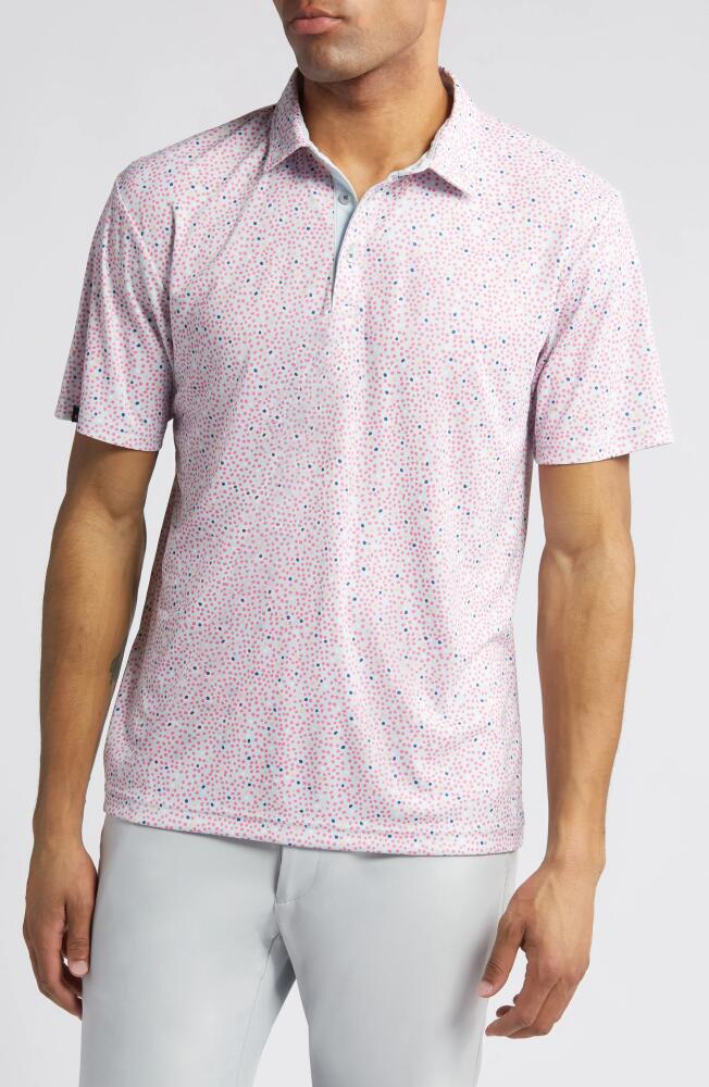 Swannies Wyatt Scatter Print Golf Polo in Sky Cover