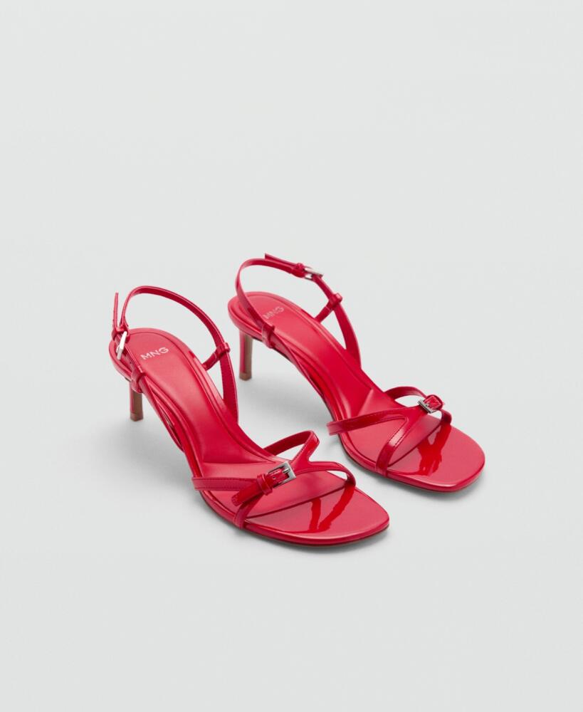 Mango Women's Strappy Heeled Sandals - Red Cover