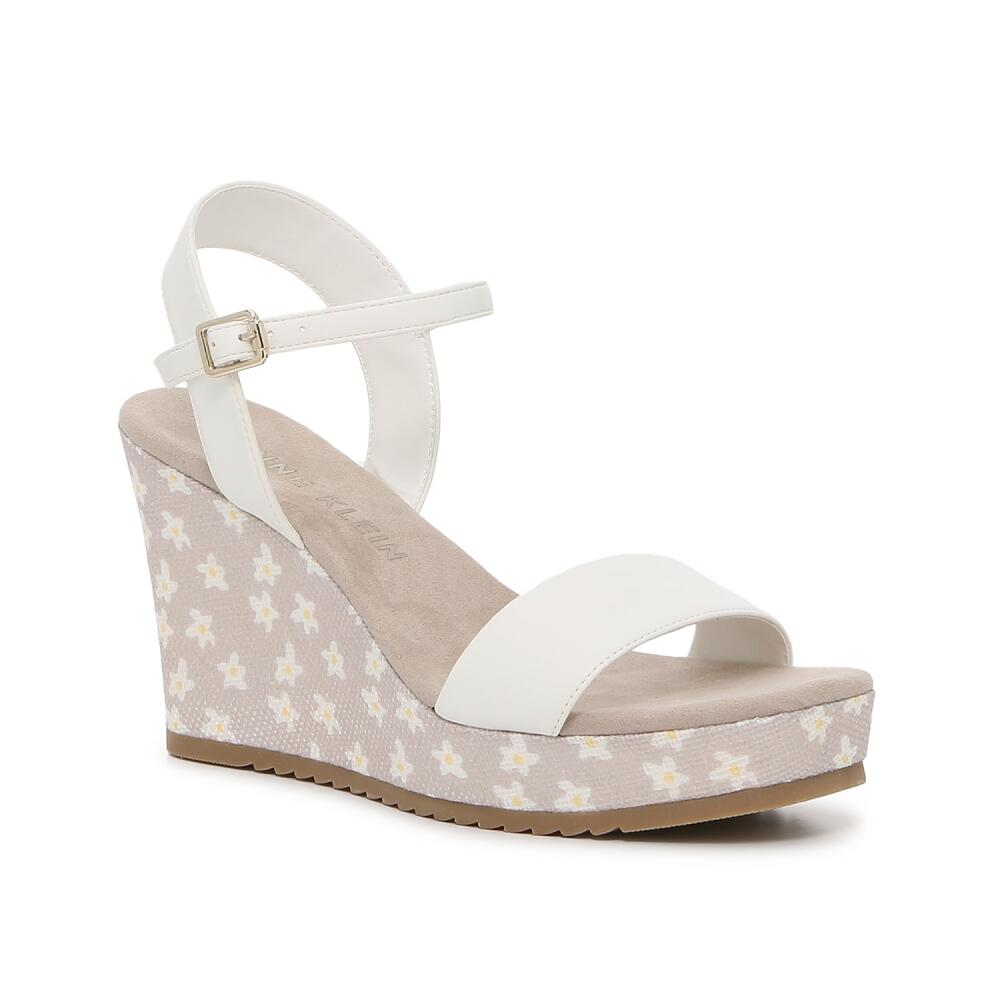 Anne Klein Windsor Wedge Sandal | Women's | White/Grey Floral Print Cover