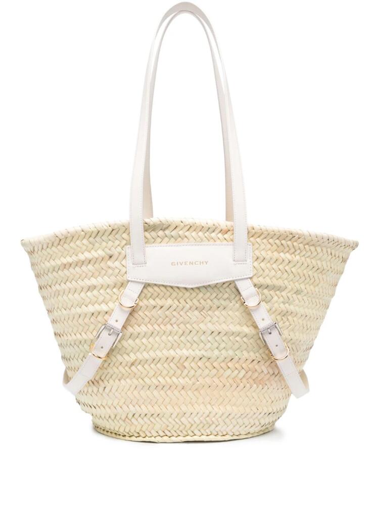 Givenchy medium Voyou raffia tote bag - Neutrals Cover