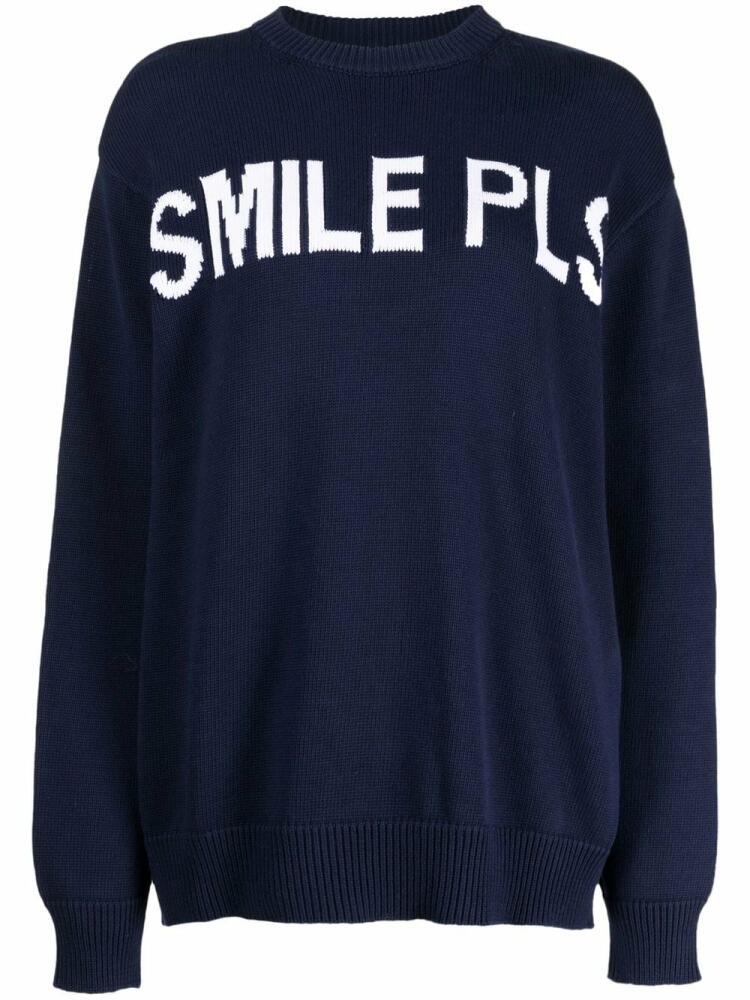 Joshua Sanders Smilepls intarsia-knit jumper - Blue Cover