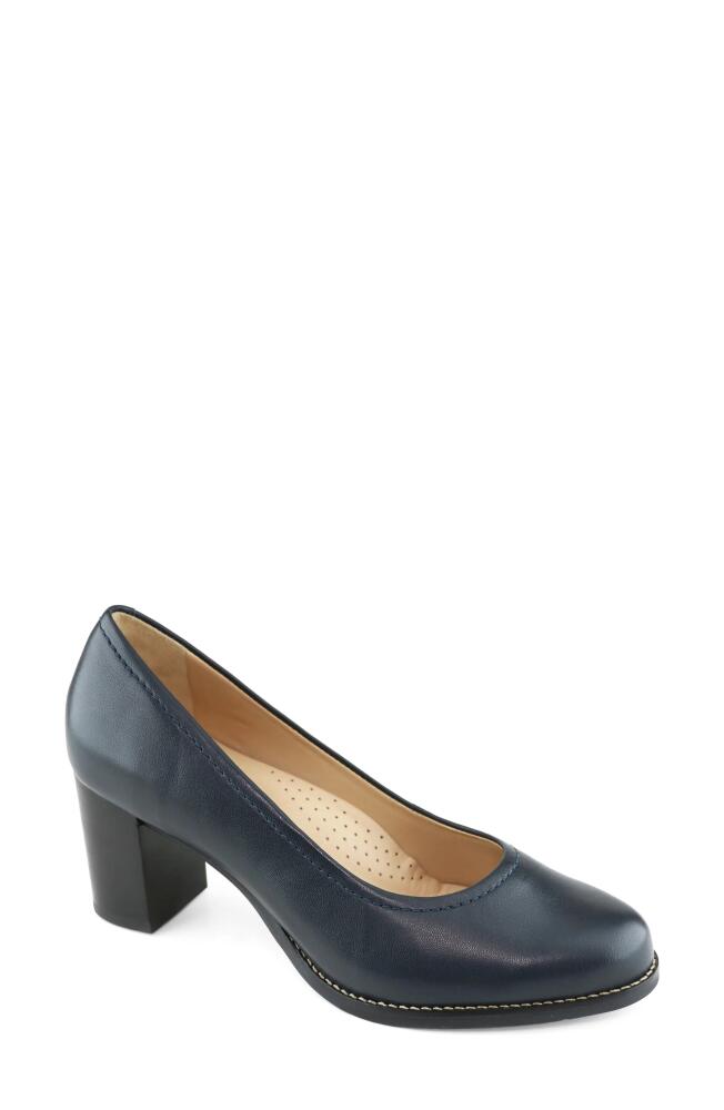 Marc Joseph New York NYC Pump in Navy Napa Cover