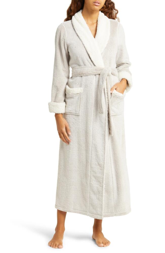 Natori Frosted Faux Shearling Trim Robe in Cashmere Cover