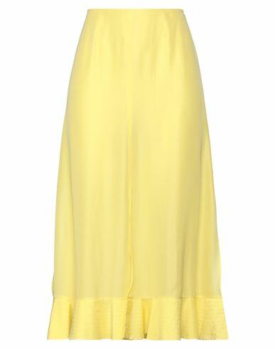 Rochas Woman Midi skirt Yellow Silk Cover