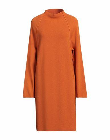 Gran Sasso Woman Mini dress Orange Virgin Wool, Viscose, Cashmere Cover