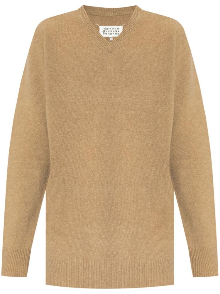 Maison Margiela V-neck wool jumper - Brown Cover