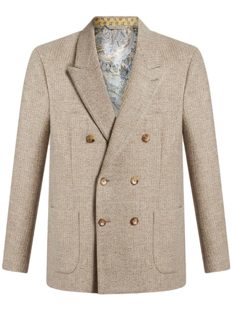 ETRO double-breasted peak-lapel blazer - Neutrals Cover