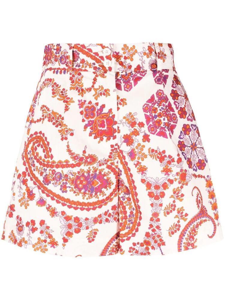 Woolrich paisley-print high-waist shorts - Neutrals Cover