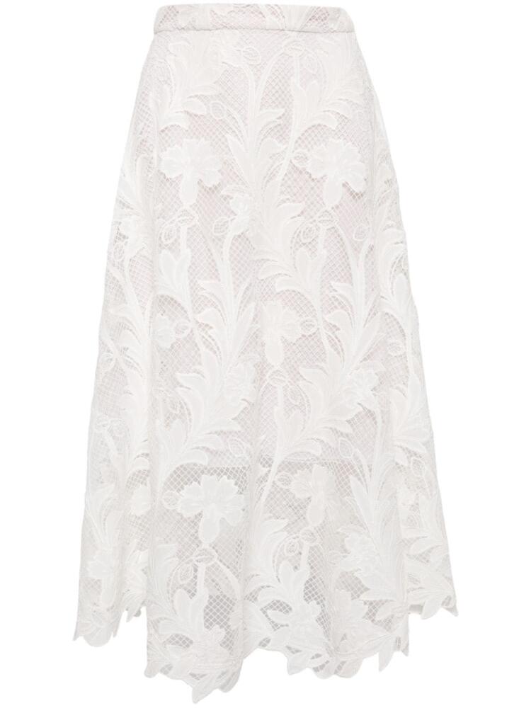 Oscar de la Renta Gardenia lace-detailing skirt - White Cover