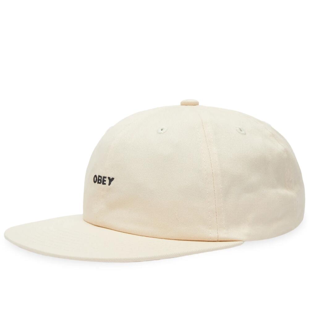 Obey Men's Bold Cord 6-Panel Cap in Unbleached Cover