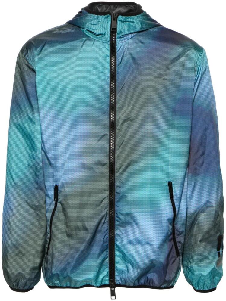 Armani Exchange logo-print hooded jacket - Blue Cover