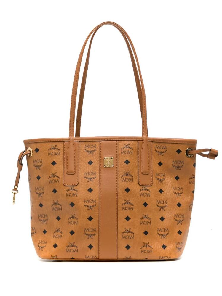 MCM small Liz monogram-pattern tote bag - Brown Cover