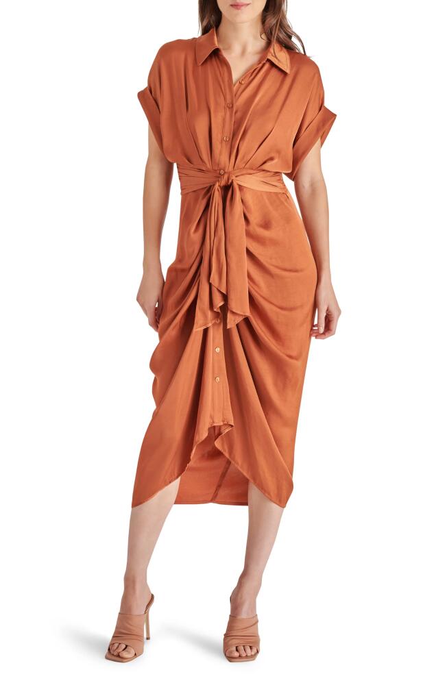 Steve Madden Tori Tie Waist Midi Shirtdress in Sienna Cover