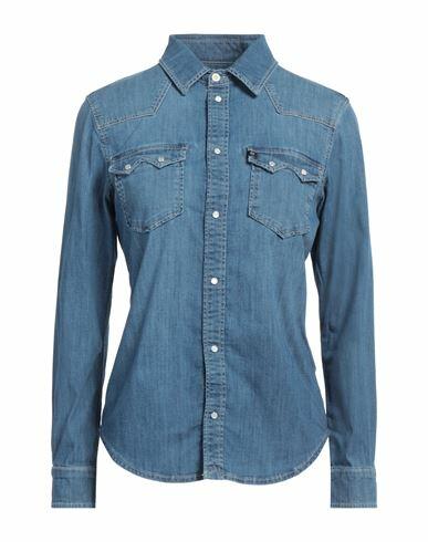 Ag Jeans Woman Denim shirt Blue Cotton, Polyester, Elastane Cover