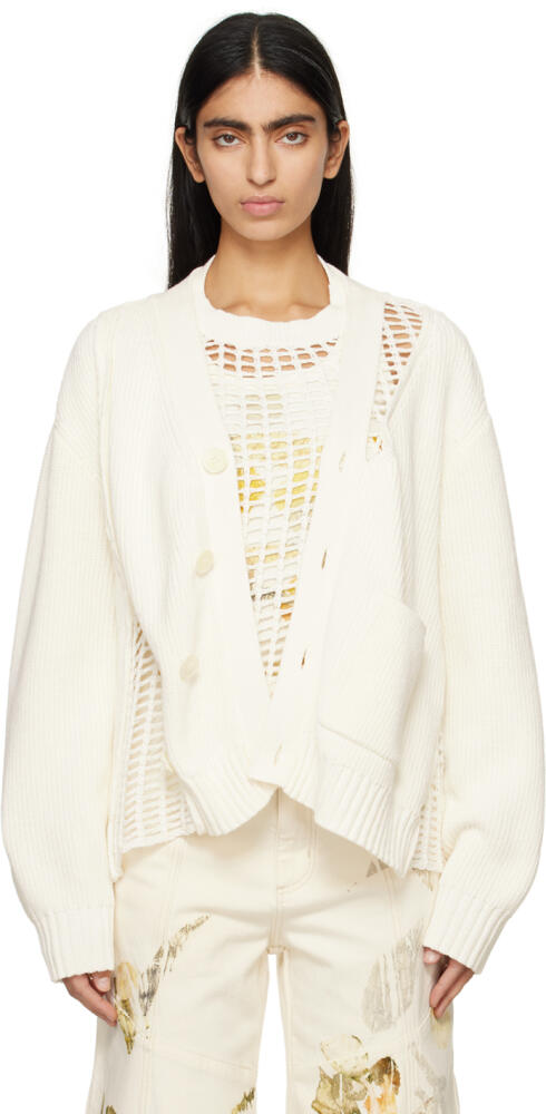 Feng Chen Wang Off-White Paneled Cardigan Cover