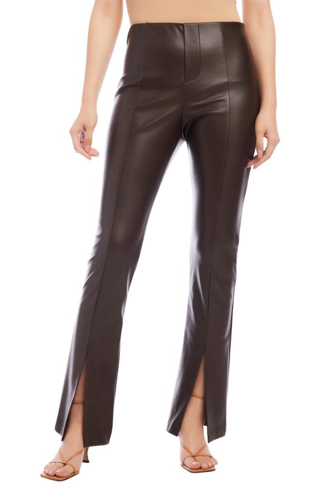 FIFTEEN TWENTY Slit Hem Faux Leather Pants in Brown Cover