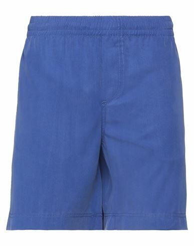 Msgm Man Shorts & Bermuda Shorts Blue Lyocell, Polyester Cover