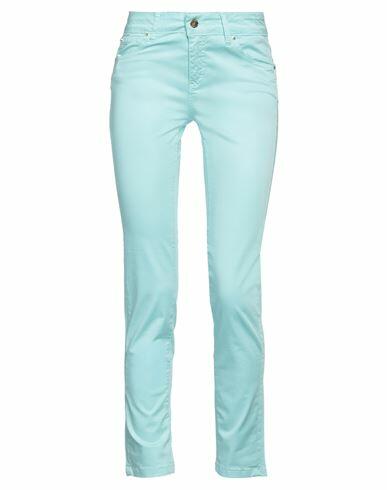 Fly Girl Woman Pants Turquoise Cotton, Elastane Cover