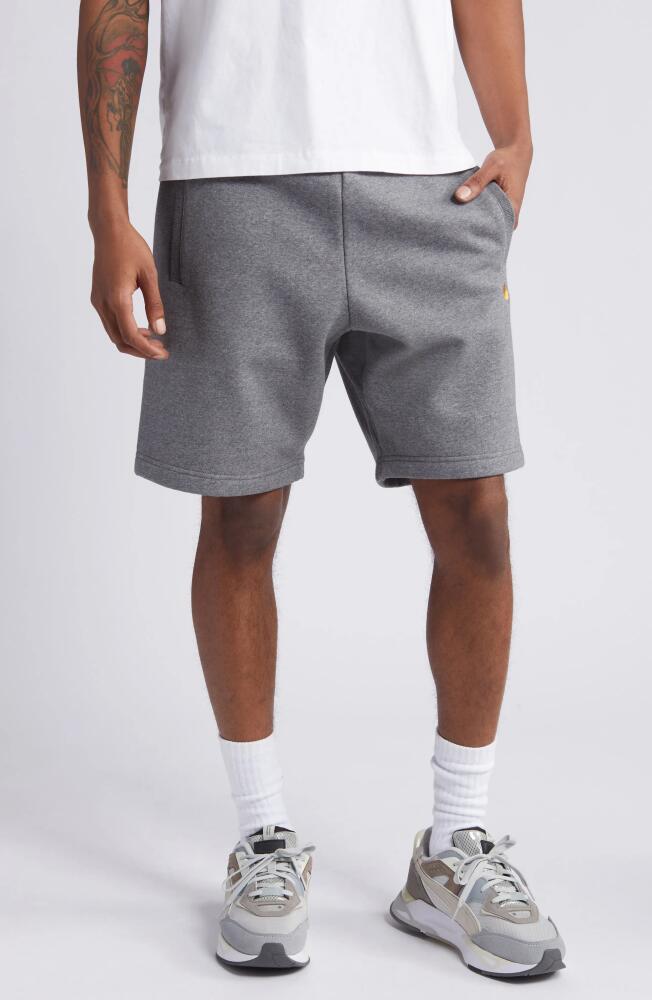 Carhartt Work In Progress Chase Sweat Shorts in Dark Grey Heather /Gold Cover