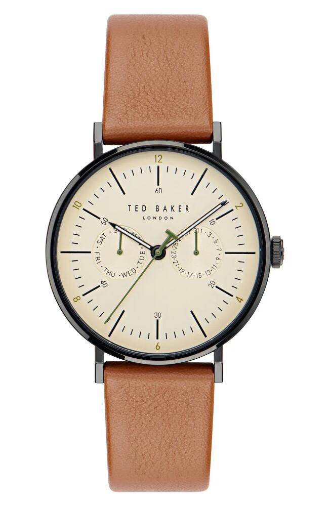 Ted Baker London Leather Strap Watch, 20mm in Brown Cover