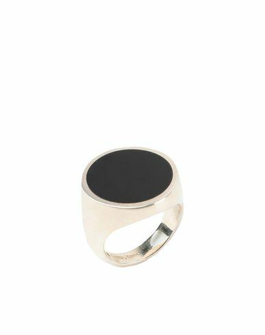 Nove25 Round Black Enamel Signet Ring Black 925/1000 silver Cover