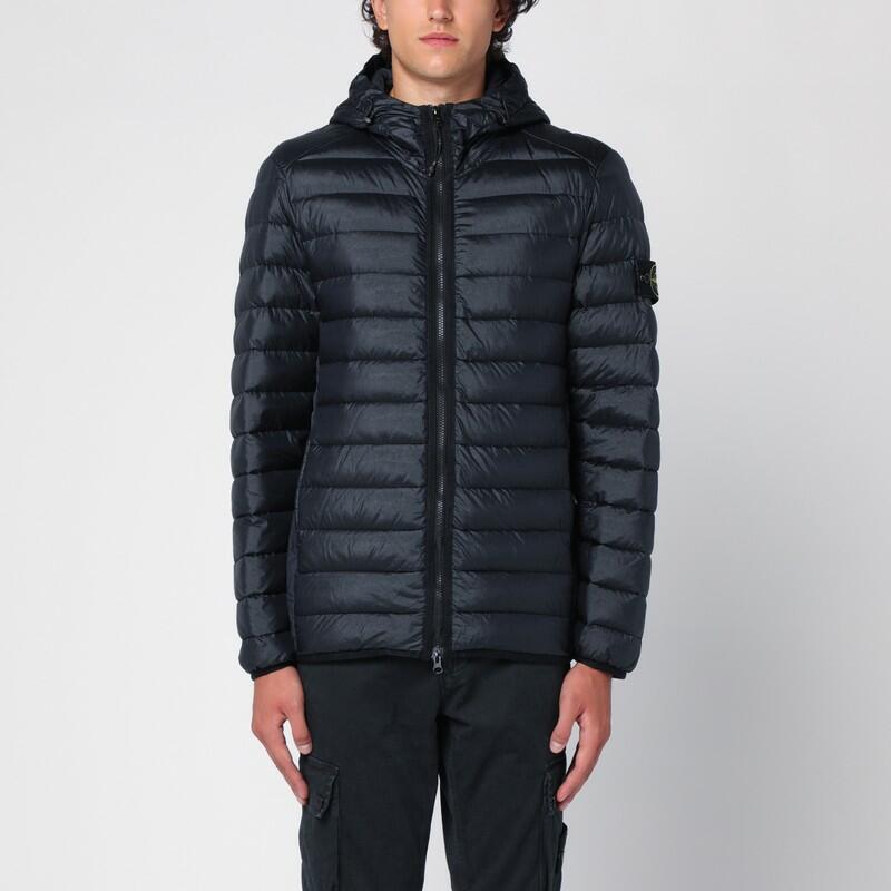 Stone Island Quilted down jacket with hood navy Cover