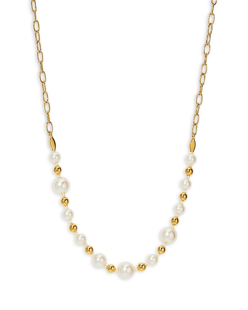 Ajoa by Nadri Imitation Pearl Statement Necklace in 18K Gold Plated, 16-18 Cover