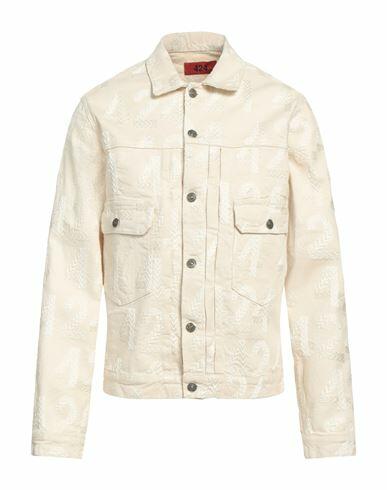 424 Fourtwofour Man Denim outerwear Ivory Cotton Cover