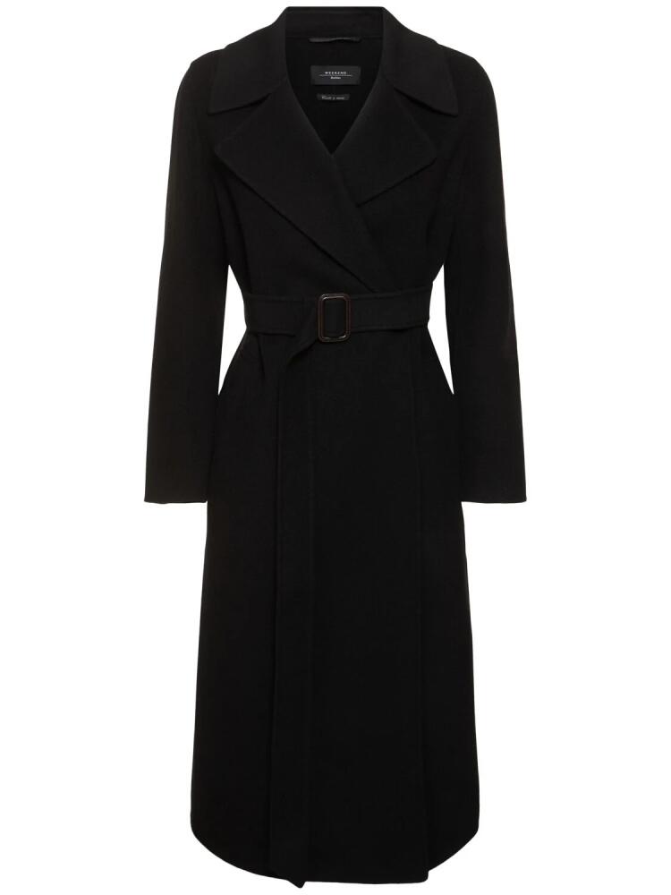 WEEKEND MAX MARA Manu Belted Wool Midi Coat Cover