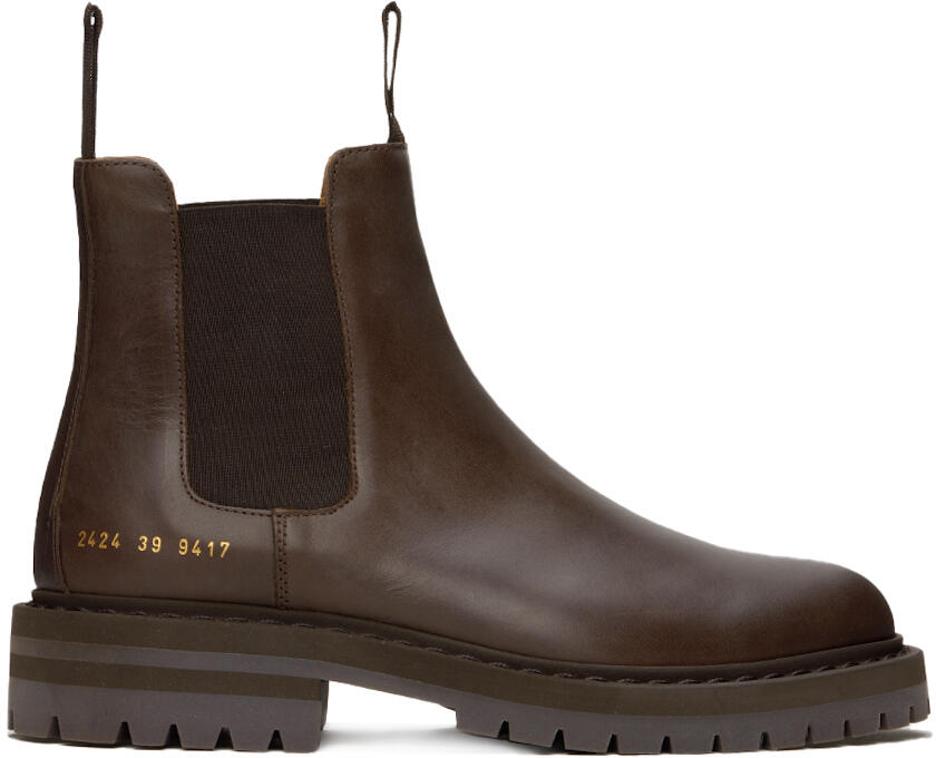 Common Projects Brown Leather Chelsea Boots Cover