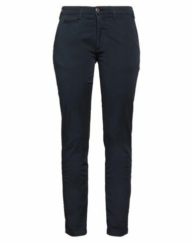 40weft Woman Pants Midnight blue Cotton, Elastane Cover