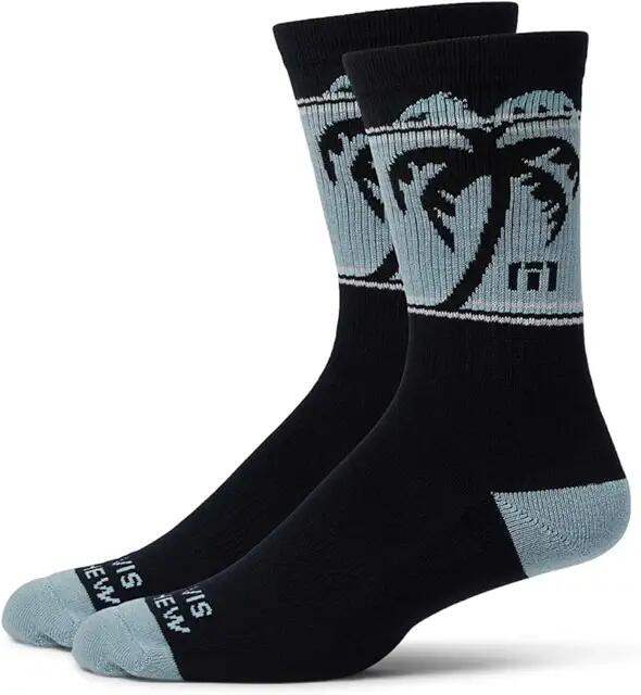 TravisMathew Three Mile Beach Socks (Black) Men's Crew Cut Socks Shoes Cover