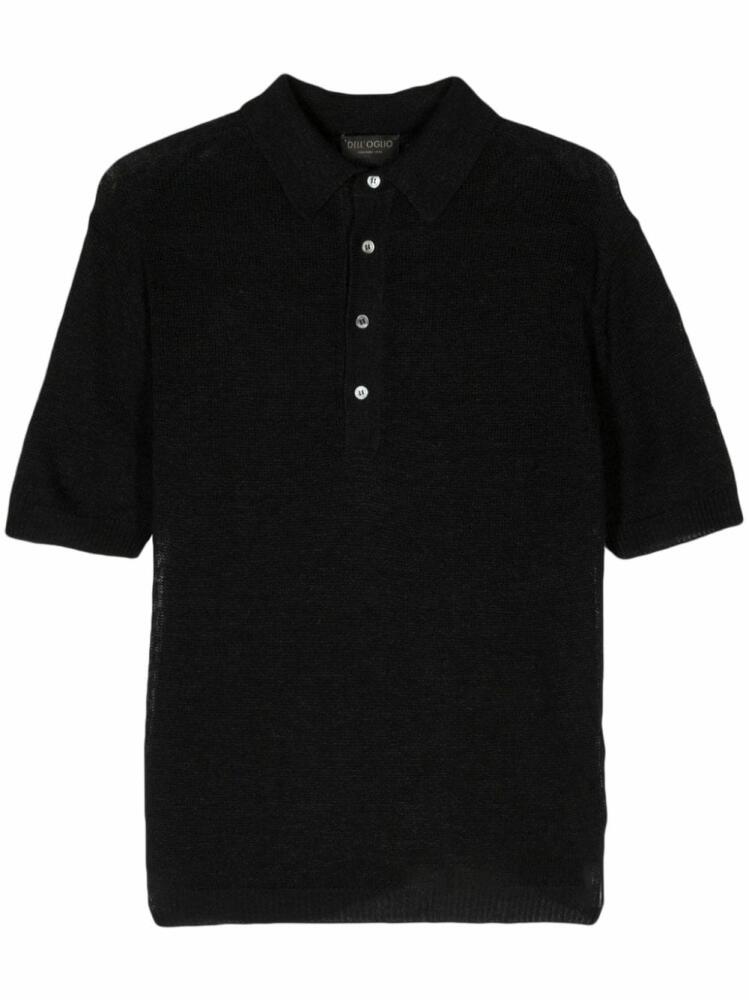 Dell'oglio open-knit polo shirt - Black Cover