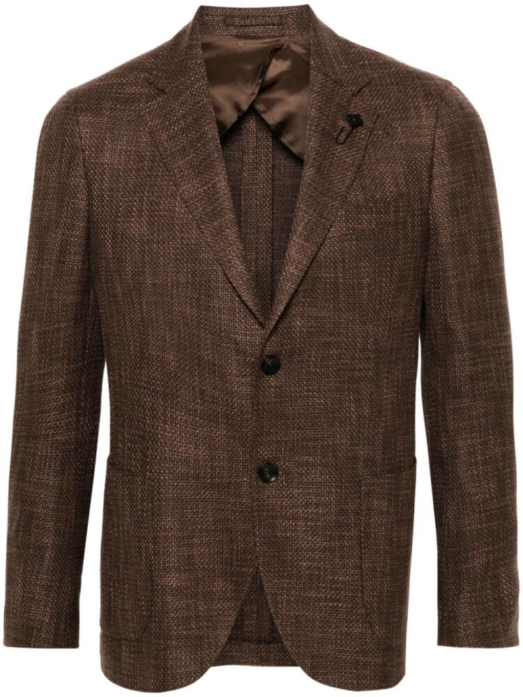 Lardini notched-lapels single-breasted blazer - Brown Cover