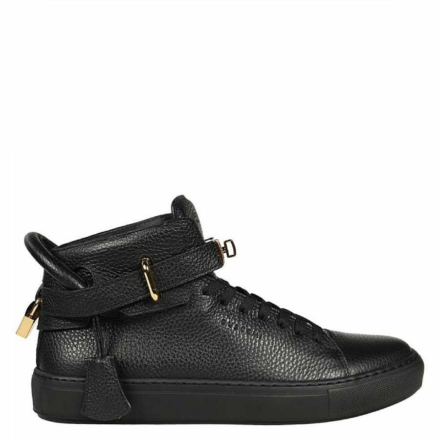 Buscemi Mens Black Alce High-Top Leather Sneakers Cover