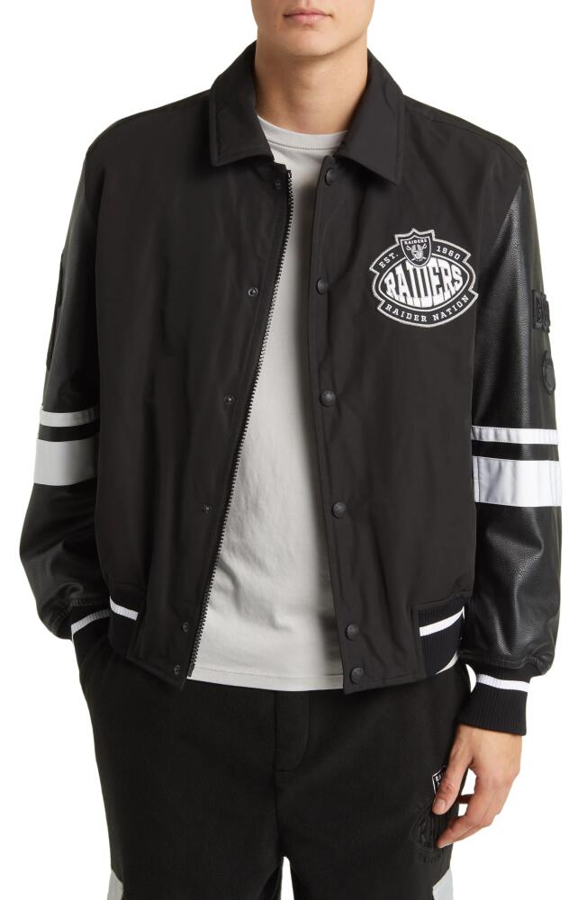 BOSS x NFL Cutback Water Repellent Bomber Jacket in Las Vegas Raiders Black Cover