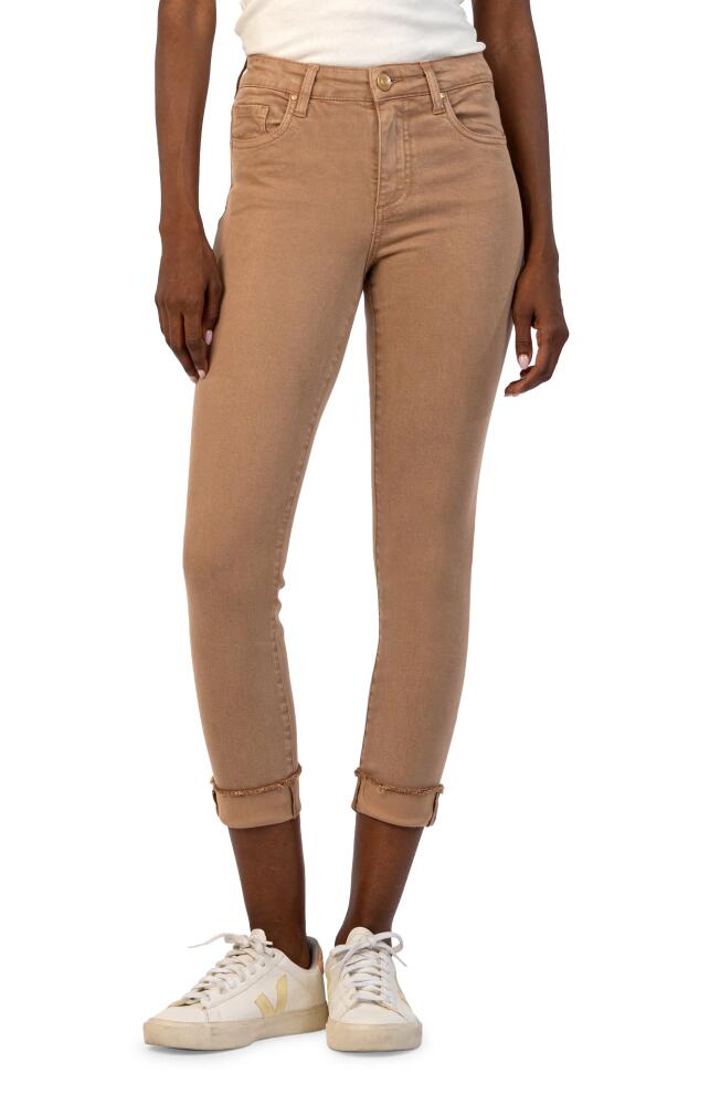 KUT from the Kloth Amy Fray Hem Crop Skinny Jeans in Cappuccino Cover