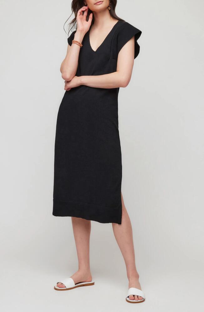 Karen Kane V-Neck Cap Sleeve Sweater Dress in Black Cover