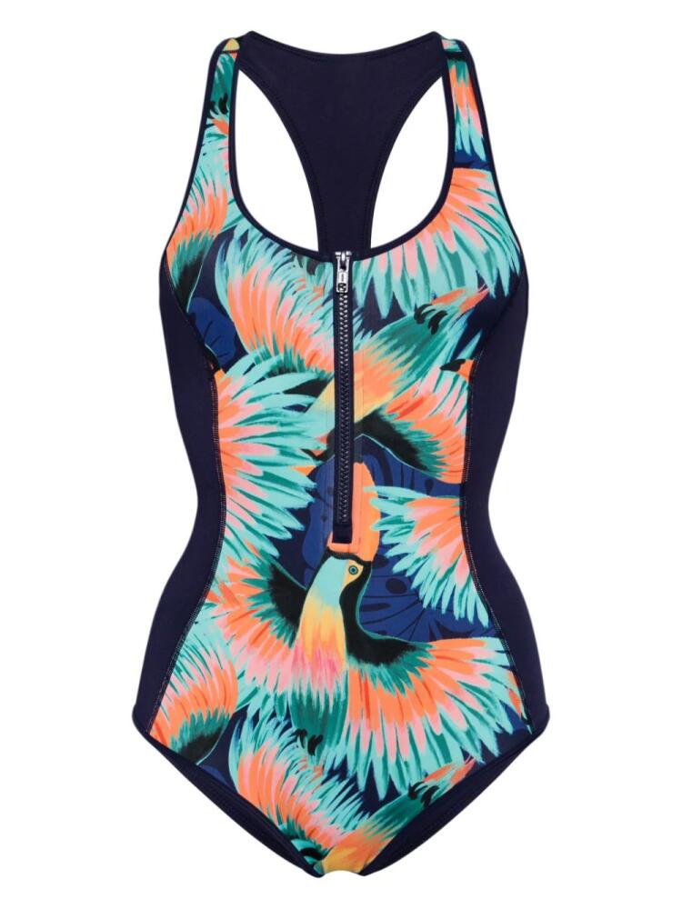 Duskii abstract-print racerback swimsuit - Multicolour Cover