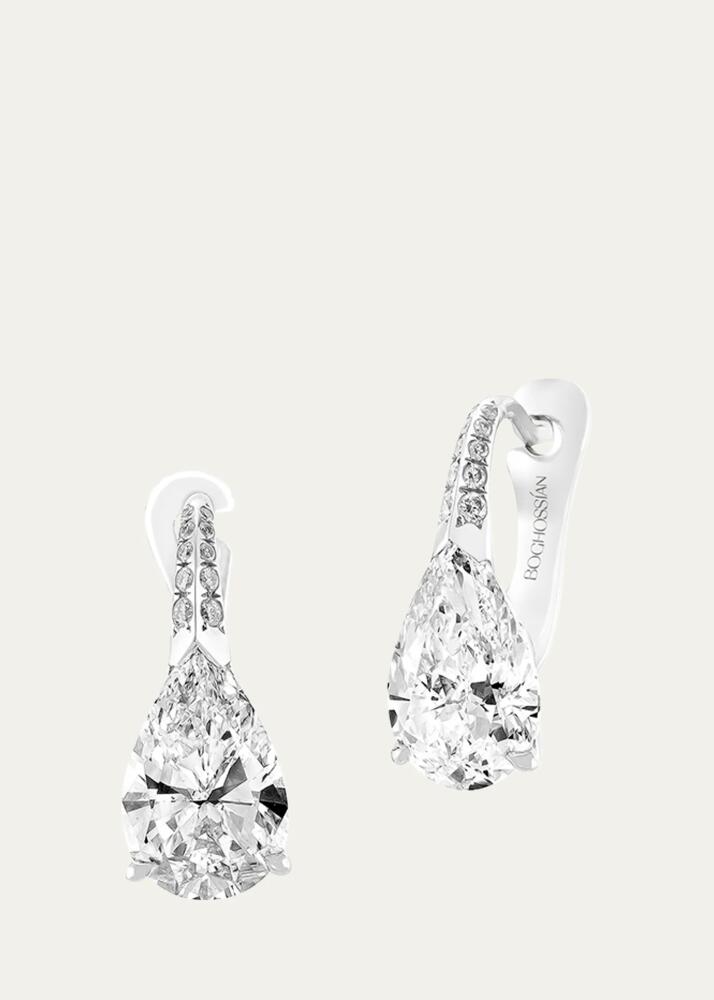 Boghossian 18K White Gold Diamond Huggie Earrings Cover