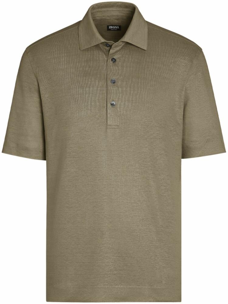 Zegna linen polo shirt - Green Cover