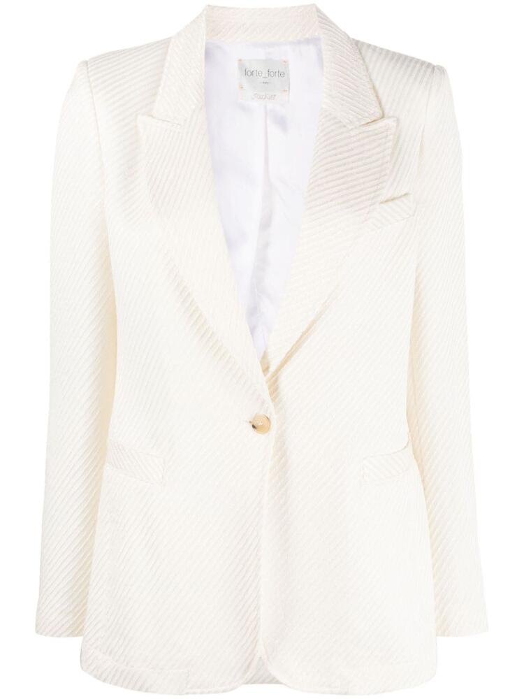 Forte Forte single-breasted button-fastening blazer - White Cover