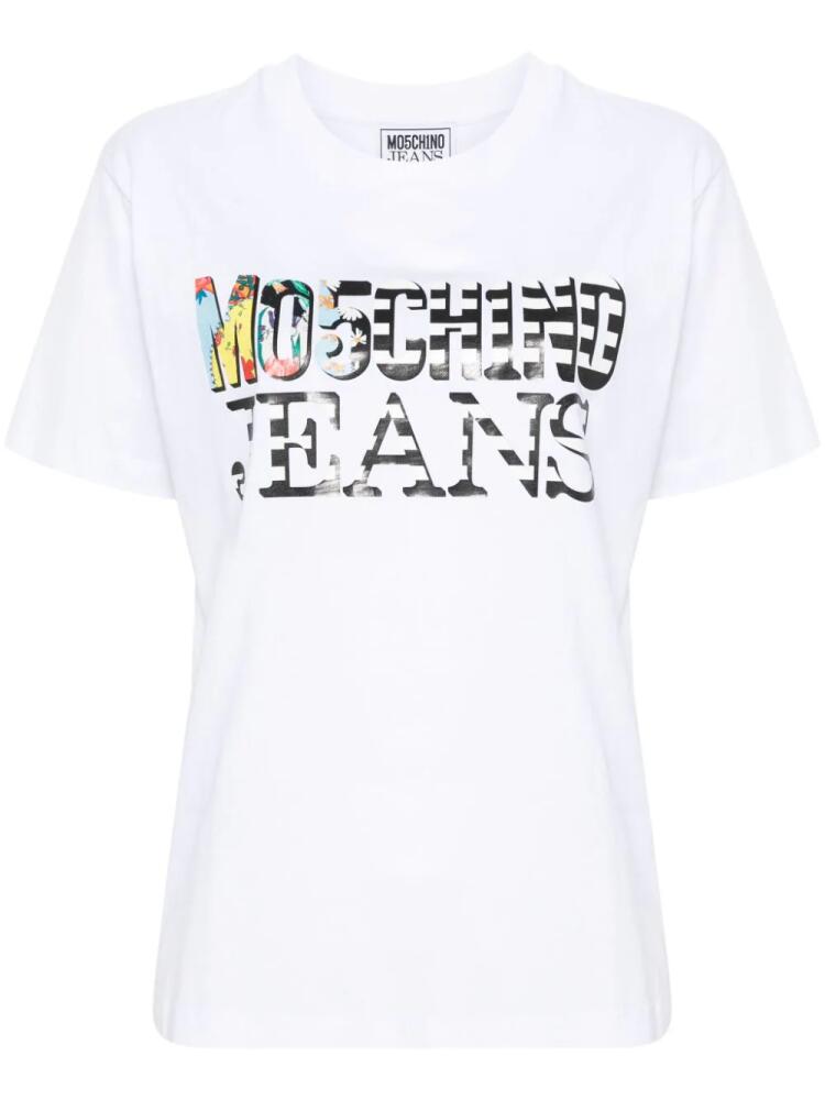 MOSCHINO JEANS logo-print cotton T-shirt - White Cover