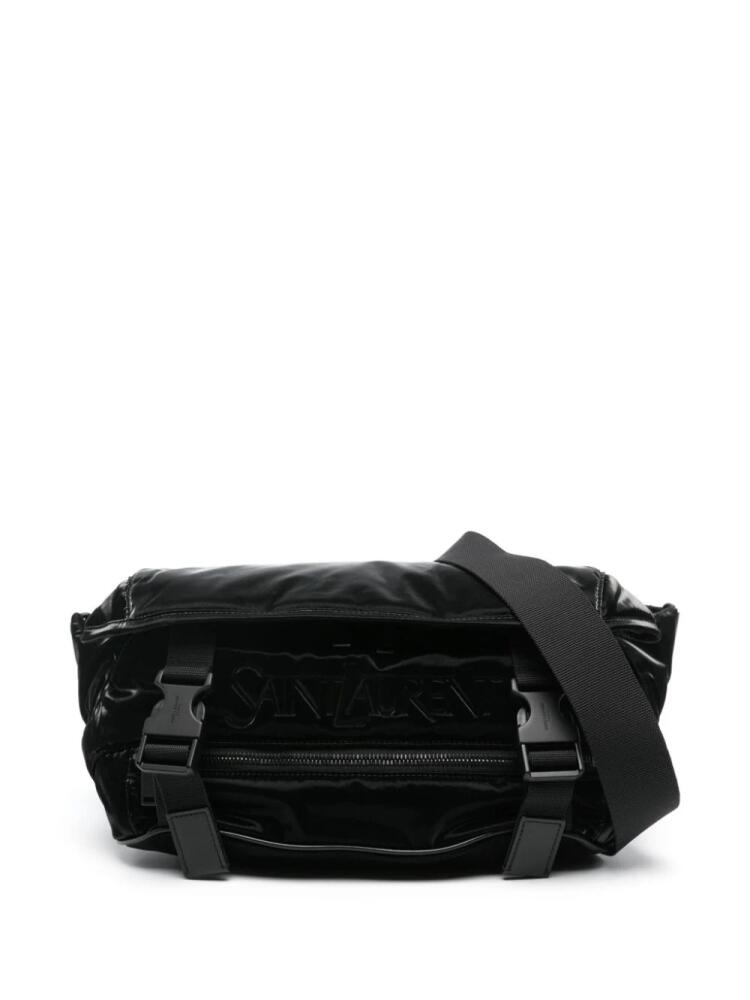 Saint Laurent debossed-logo shoulder bag - Black Cover