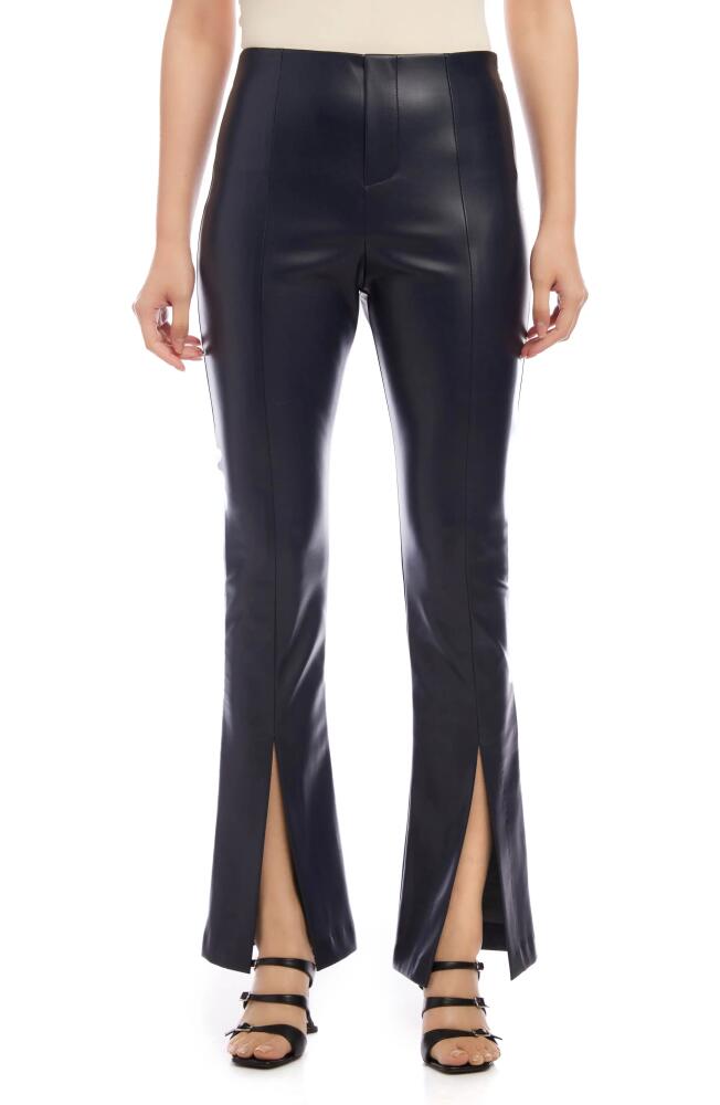 FIFTEEN TWENTY Front Slit Faux Leather Pants in Navy Cover