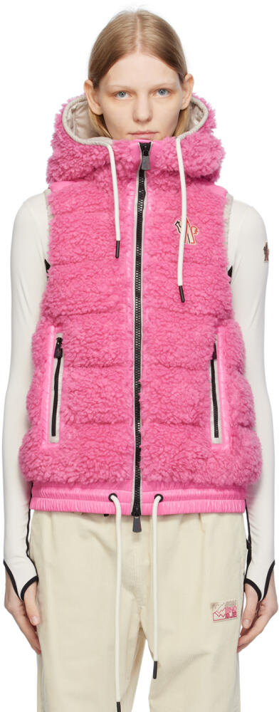 Moncler Grenoble Pink Teddy Down Vest Cover