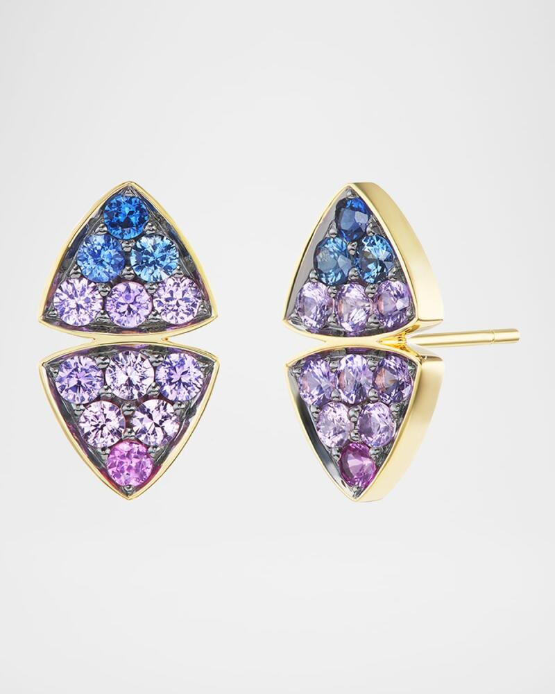 Emily P. Wheeler Candy Sky 18K Yellow Gold Multi-Color Sapphire Stud Earrings Cover